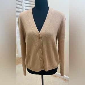 From Future Women's Cashmere Tan Cardigan Sweater